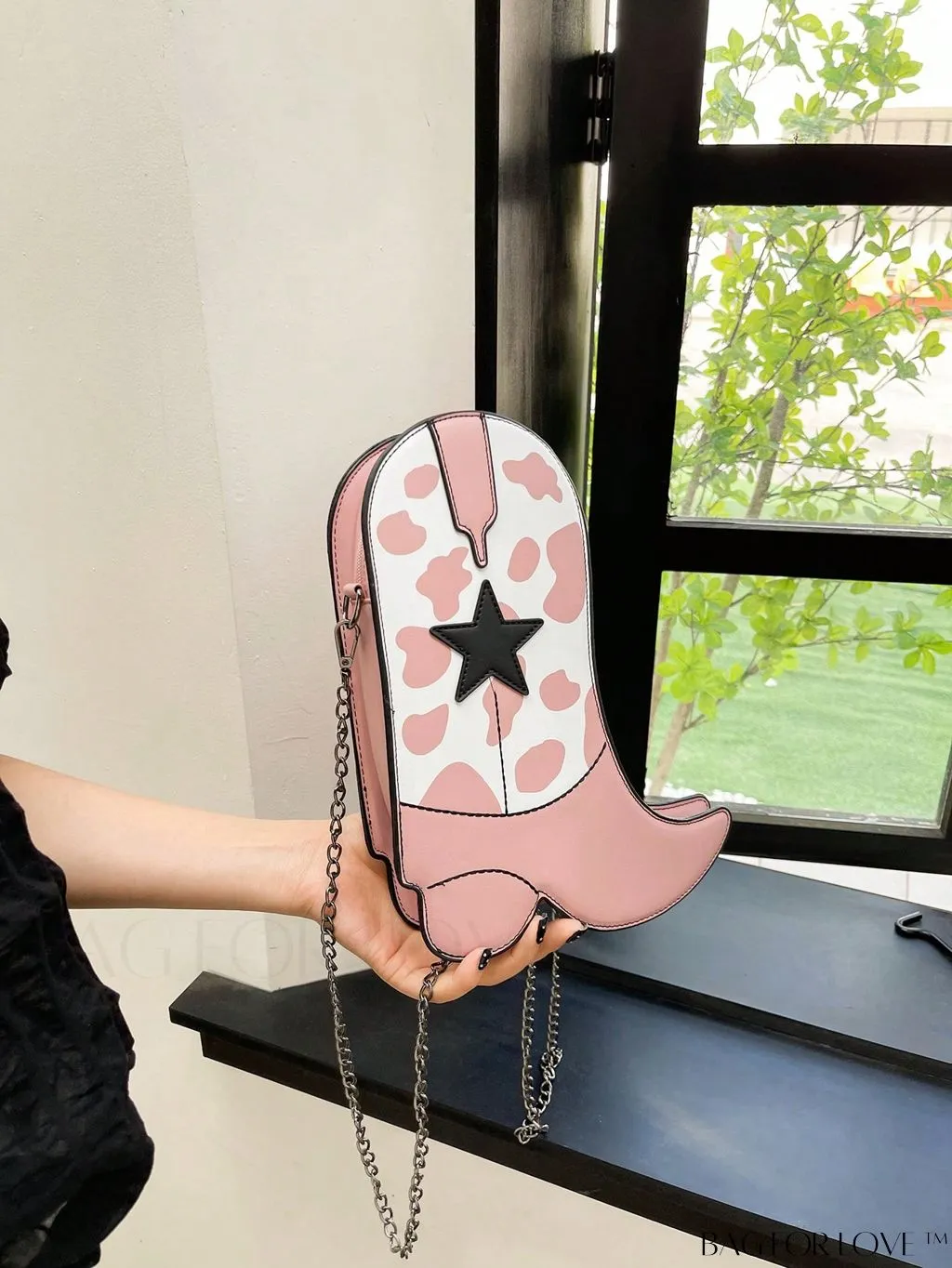 BagForLove - Small Star Graphic Novelty Bag with Trendy Boots Design
