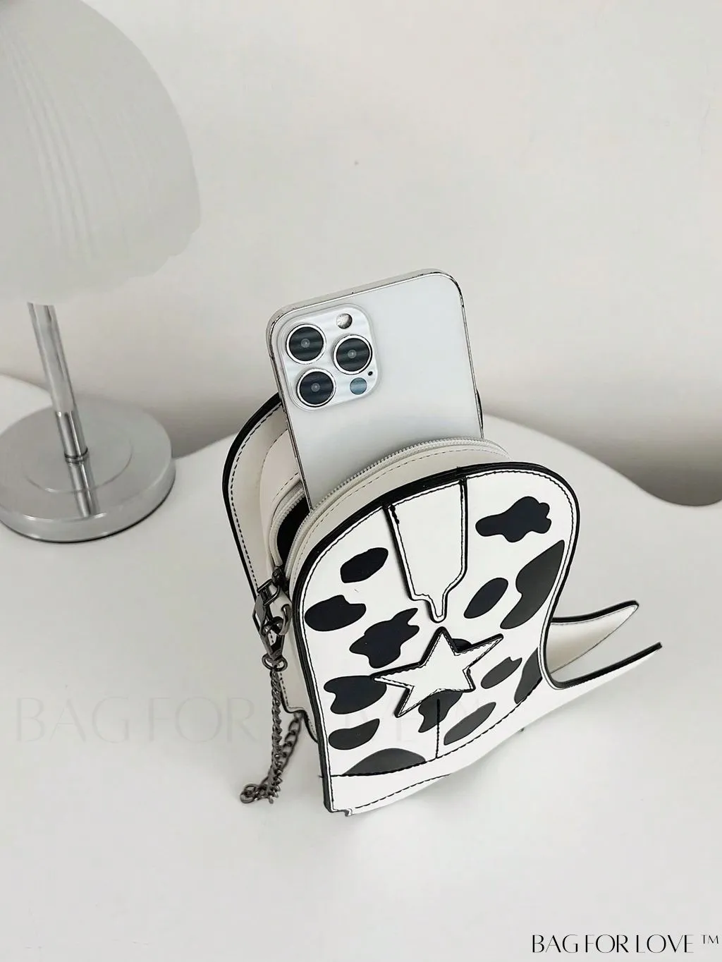 BagForLove - Small Star Graphic Novelty Bag with Trendy Boots Design