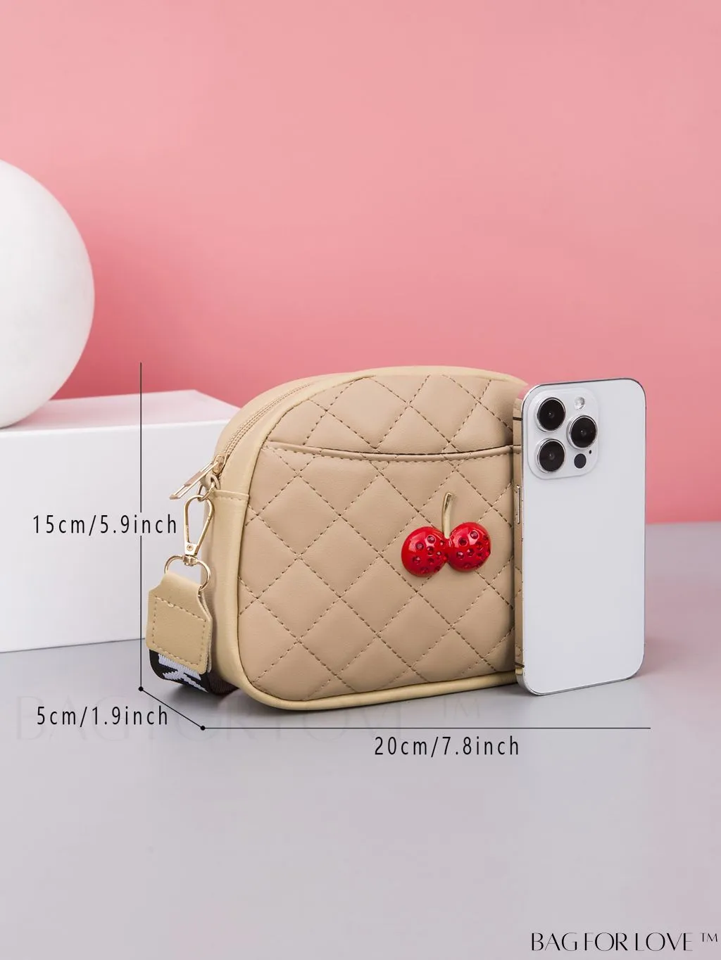 BagForLove - Stylish Cherry-Printed Square Crossbody Bag for Fashionable Women