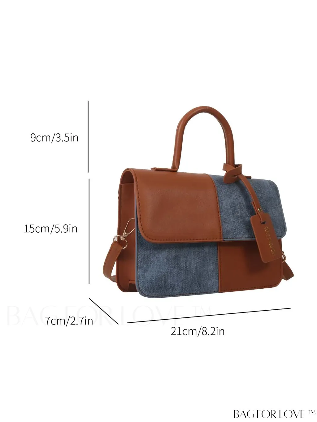BagForLove - Stylish Color Block Shoulder Bag: Versatile, Flap PU Leather Handbag with Crossbody Option