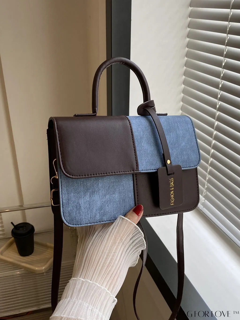 BagForLove - Stylish Color Block Shoulder Bag: Versatile, Flap PU Leather Handbag with Crossbody Option