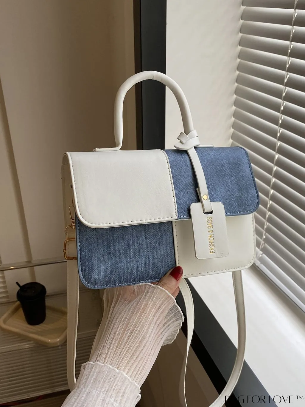 BagForLove - Stylish Color Block Shoulder Bag: Versatile, Flap PU Leather Handbag with Crossbody Option