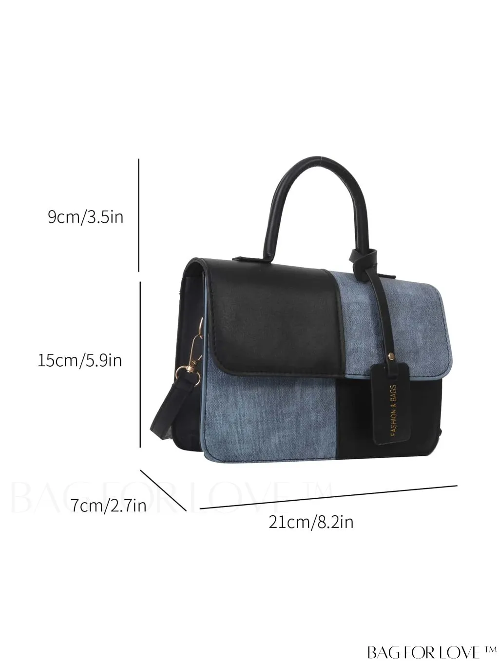 BagForLove - Stylish Color Block Shoulder Bag: Versatile, Flap PU Leather Handbag with Crossbody Option