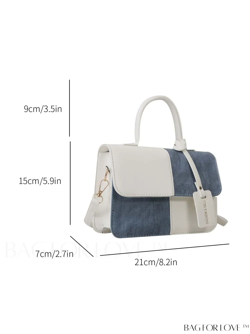 BagForLove - Stylish Color Block Shoulder Bag: Versatile, Flap PU Leather Handbag with Crossbody Option