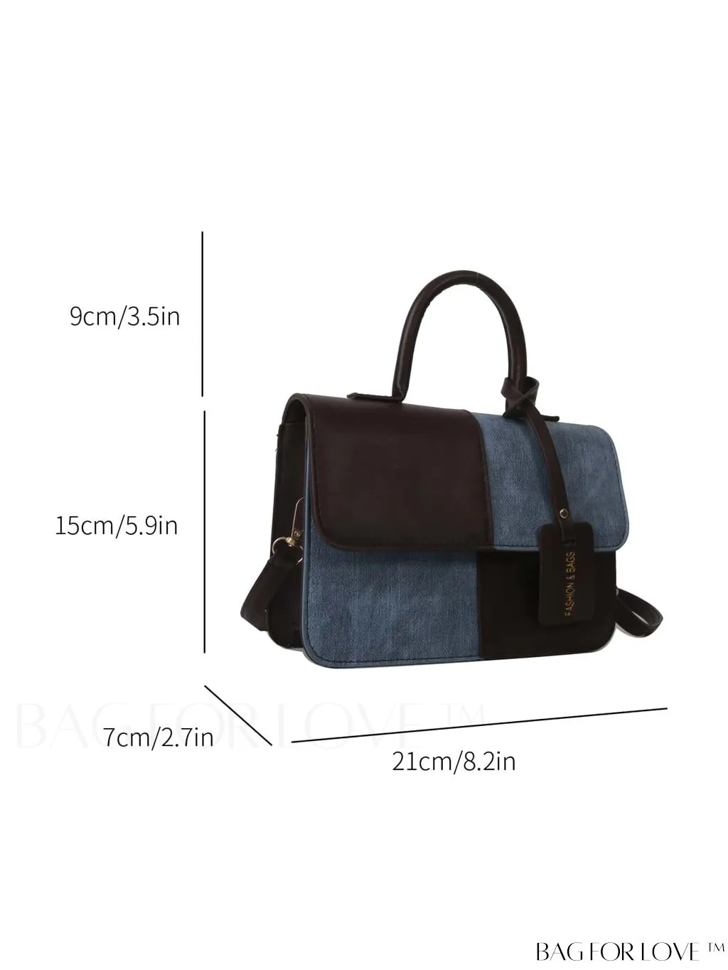 BagForLove - Stylish Color Block Shoulder Bag: Versatile, Flap PU Leather Handbag with Crossbody Option