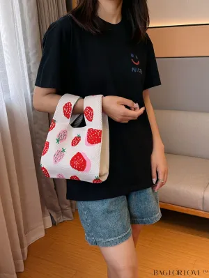 BagForLove - Stylish Crocheted Mini Tote with Charming Strawberry Pattern