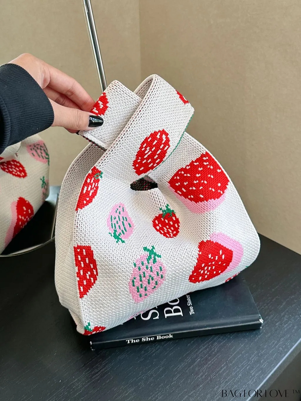 BagForLove - Stylish Crocheted Mini Tote with Charming Strawberry Pattern