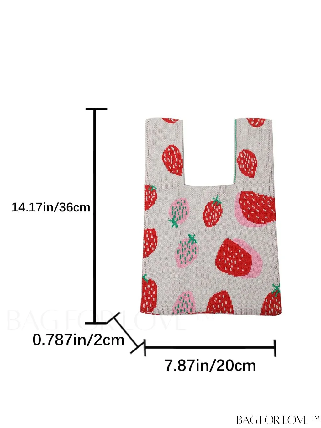 BagForLove - Stylish Crocheted Mini Tote with Charming Strawberry Pattern