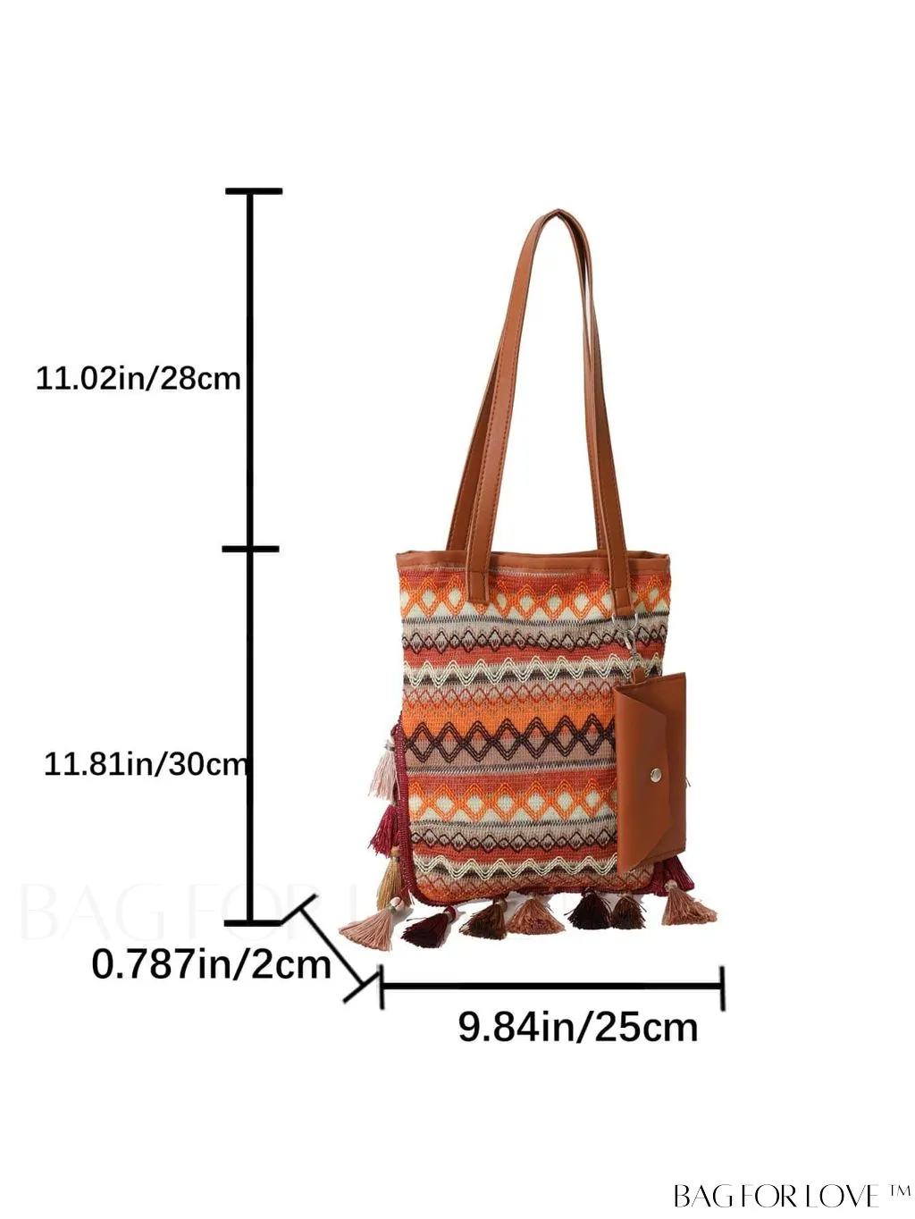 BagForLove - Stylish Geometric Fringed Shoulder Bag with Coin Purse - Latest Fashion Arrival