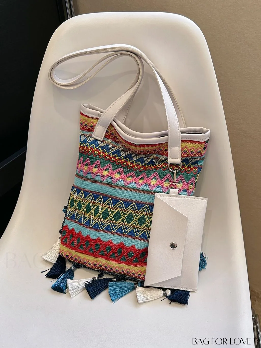 BagForLove - Stylish Geometric Fringed Shoulder Bag with Coin Purse - Latest Fashion Arrival