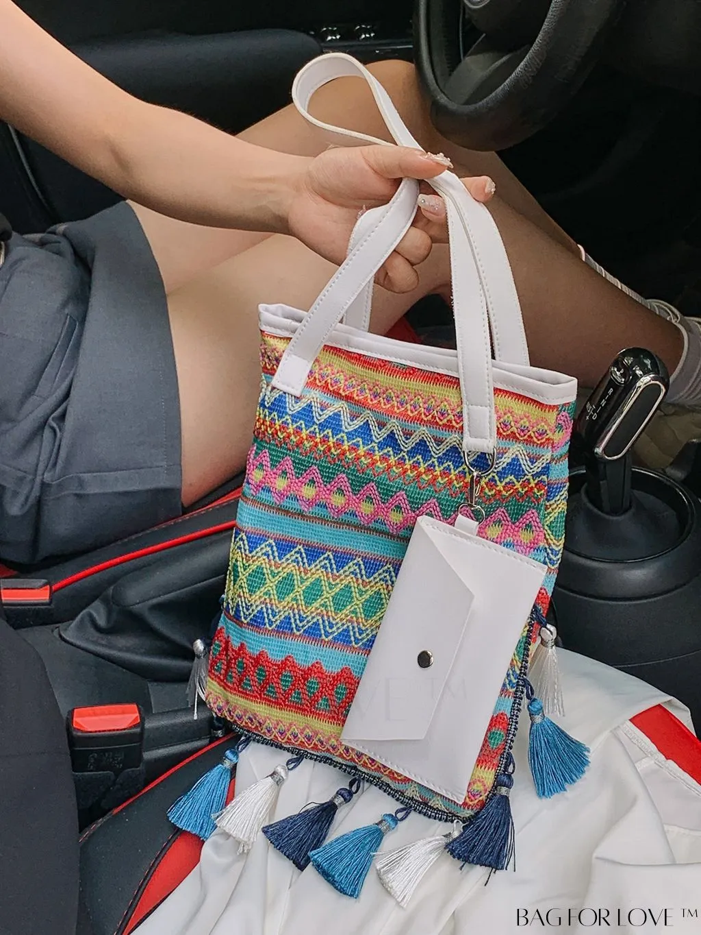 BagForLove - Stylish Geometric Fringed Shoulder Bag with Coin Purse - Latest Fashion Arrival