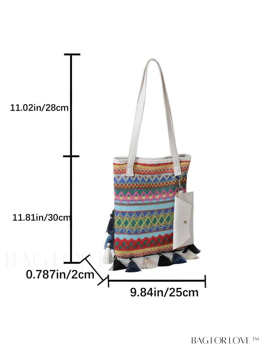 BagForLove - Stylish Geometric Fringed Shoulder Bag with Coin Purse - Latest Fashion Arrival