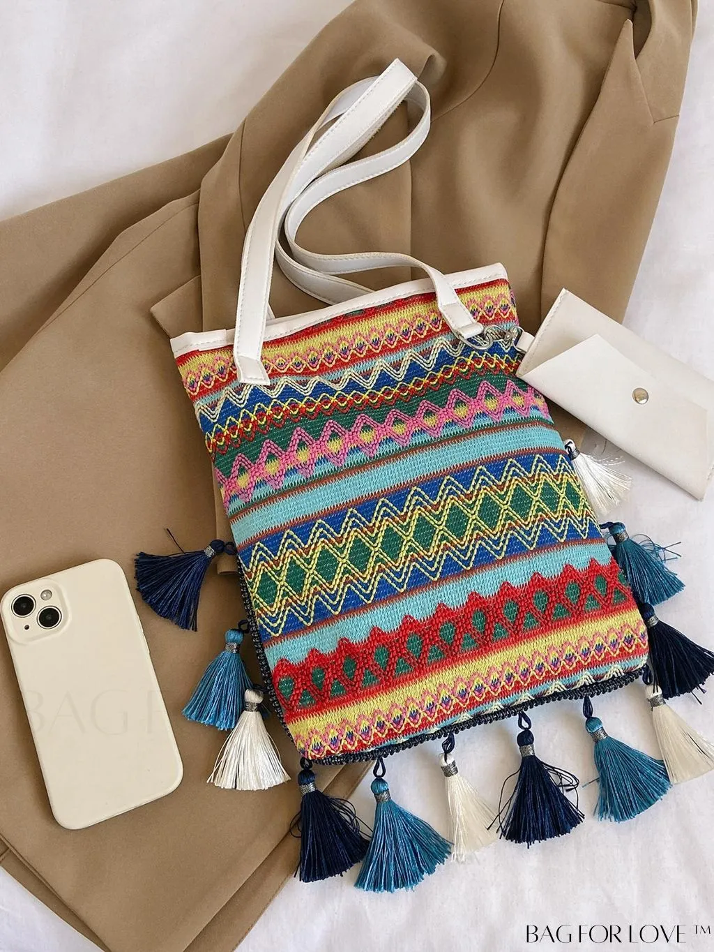 BagForLove - Stylish Geometric Fringed Shoulder Bag with Coin Purse - Latest Fashion Arrival