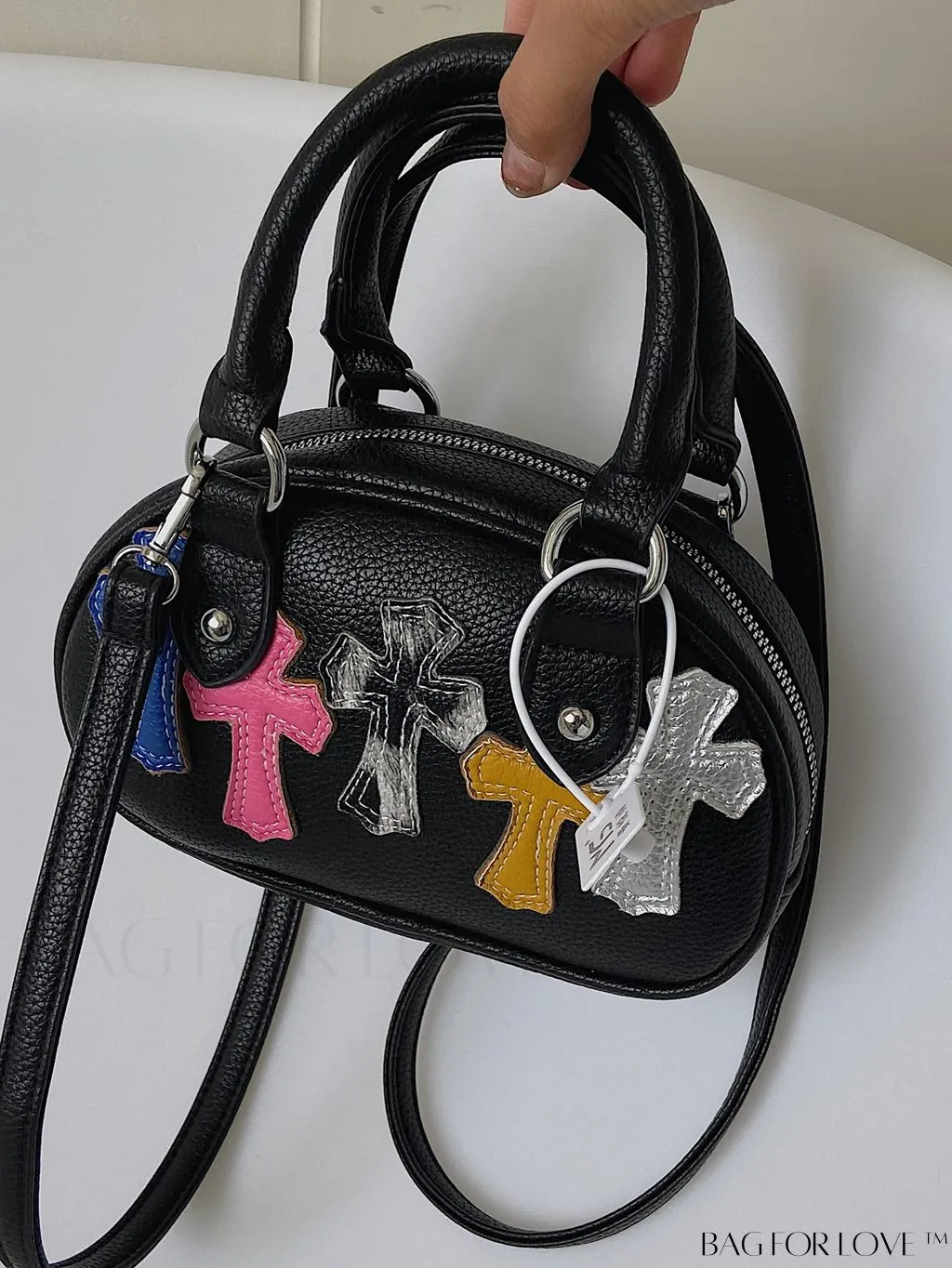 BagForLove - Stylish Gothic Crossbody Bag with Punk Cross Decor for Women and Girls