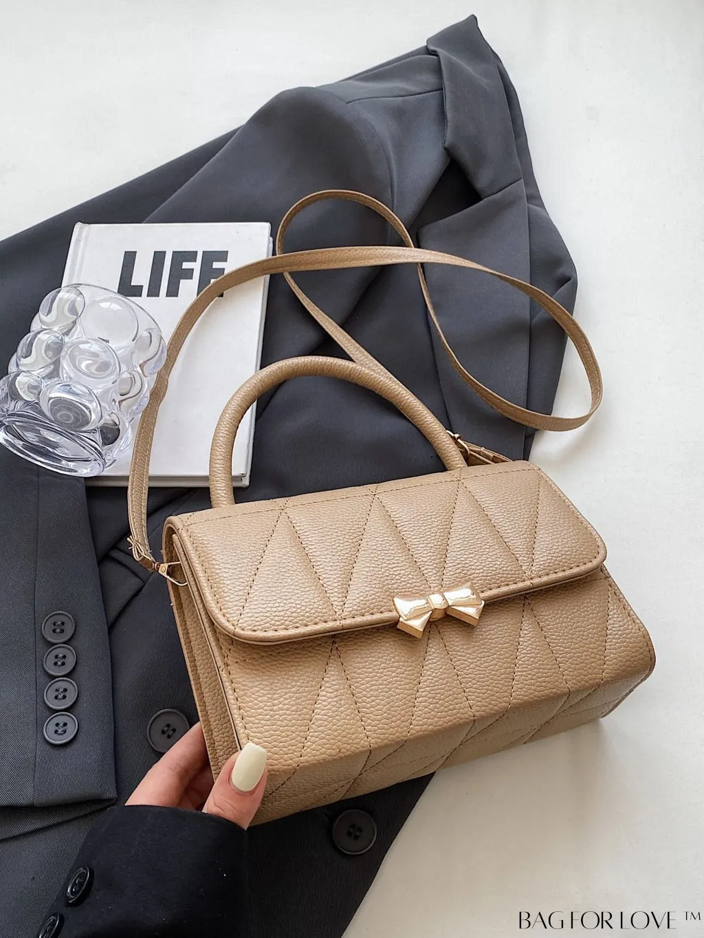 BagForLove - Stylish Handbag with Bow Embellishment and Adjustable Strap