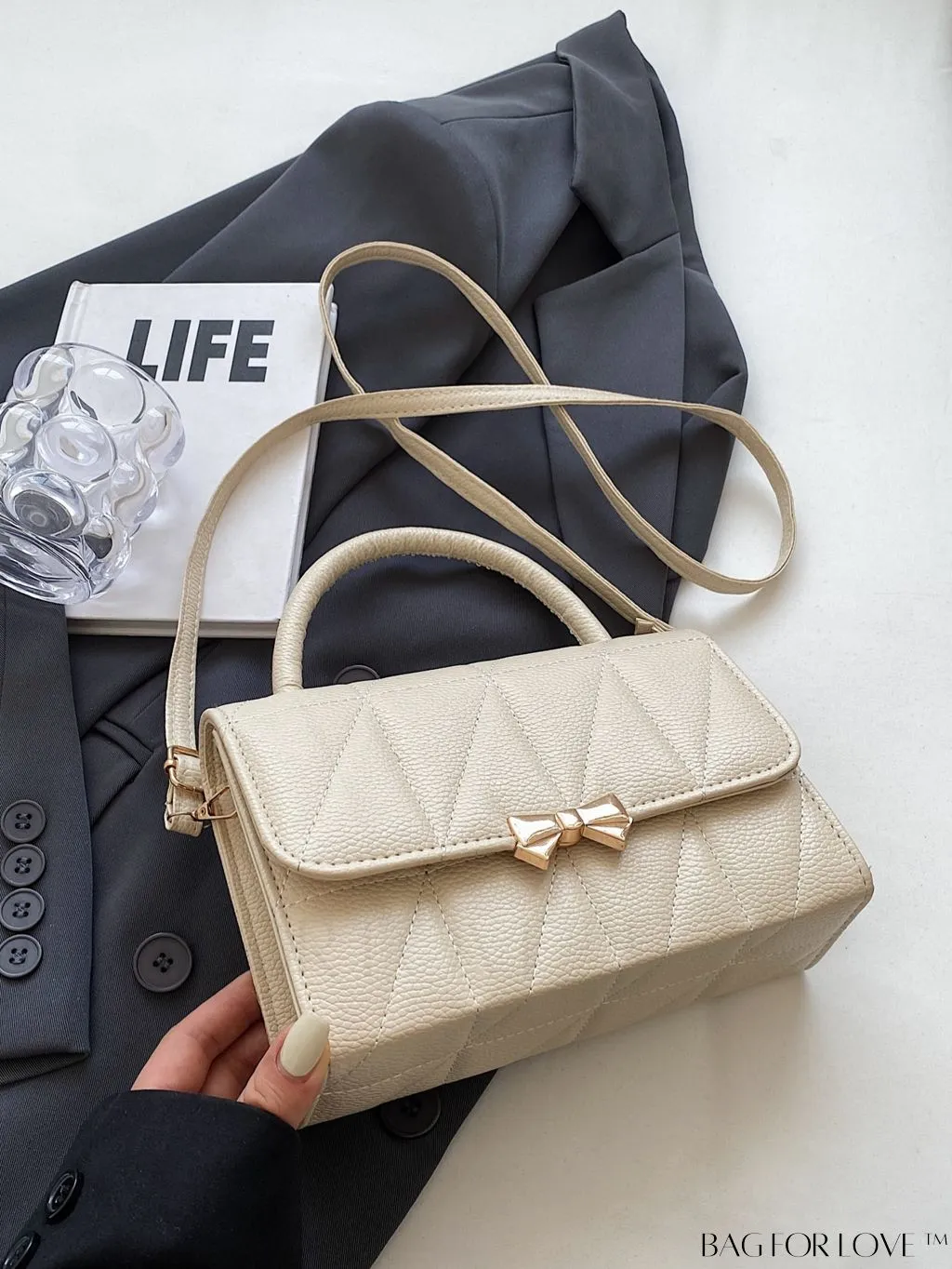 BagForLove - Stylish Handbag with Bow Embellishment and Adjustable Strap