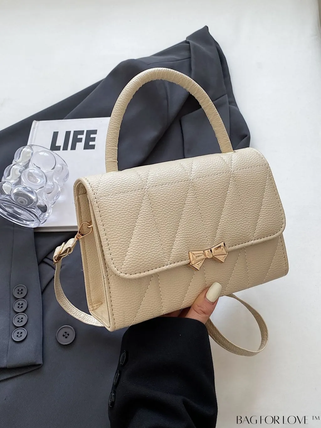 BagForLove - Stylish Handbag with Bow Embellishment and Adjustable Strap