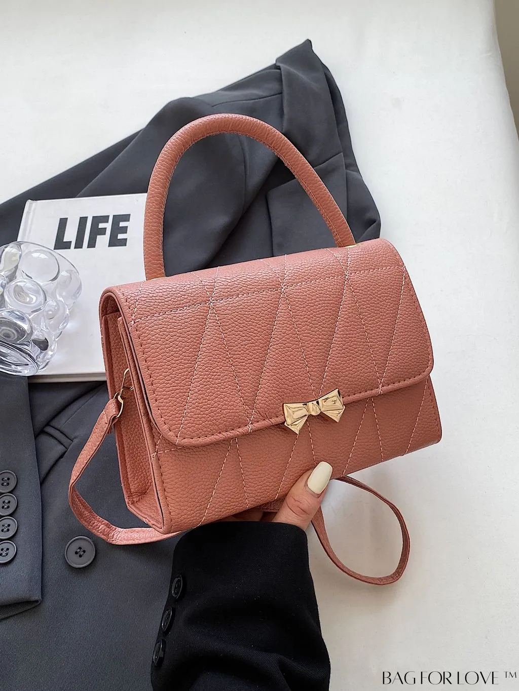 BagForLove - Stylish Handbag with Bow Embellishment and Adjustable Strap