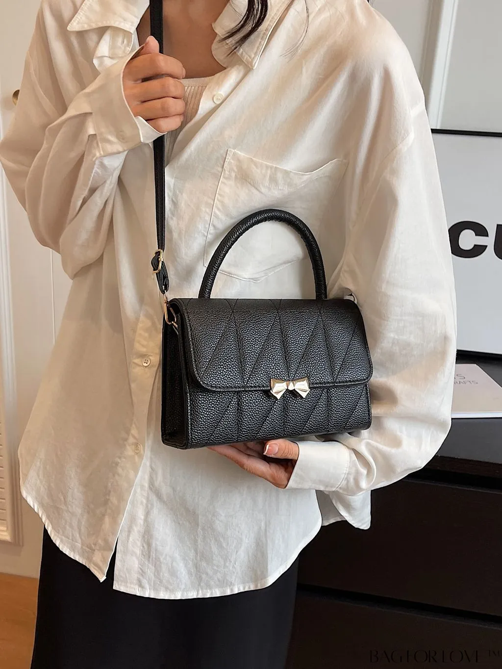 BagForLove - Stylish Handbag with Bow Embellishment and Adjustable Strap