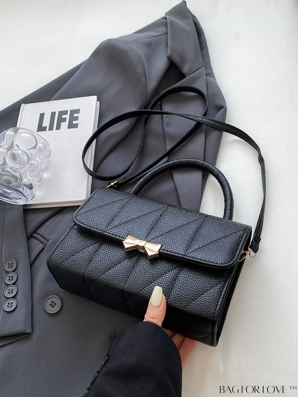 BagForLove - Stylish Handbag with Bow Embellishment and Adjustable Strap