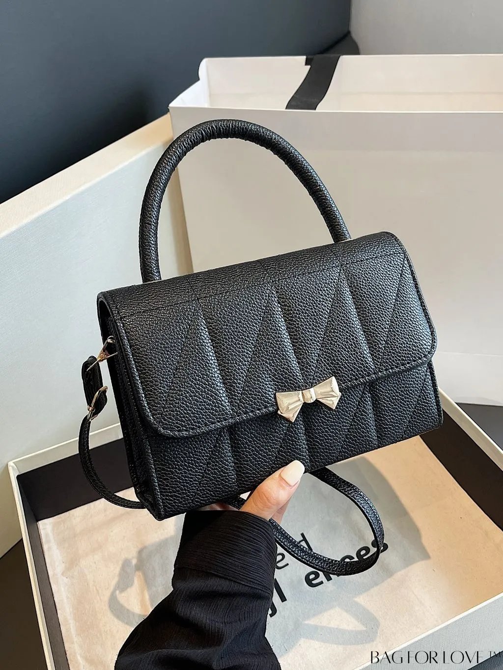 BagForLove - Stylish Handbag with Bow Embellishment and Adjustable Strap