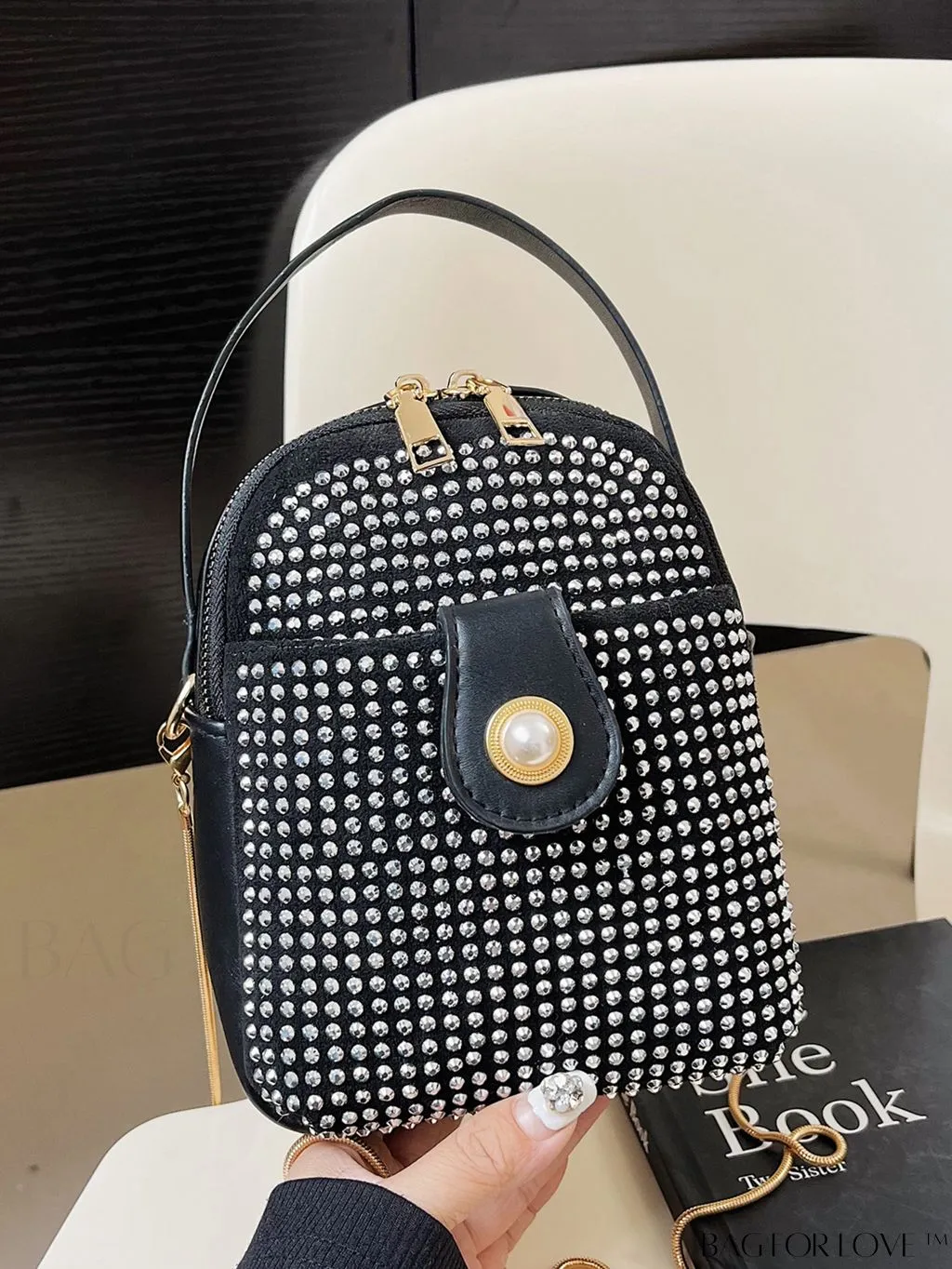 BagForLove - Stylish Large Black Studded Backpack: Perfect for Travel and Casual Wear, Womens PU Leather Fashion Shoulder Bag