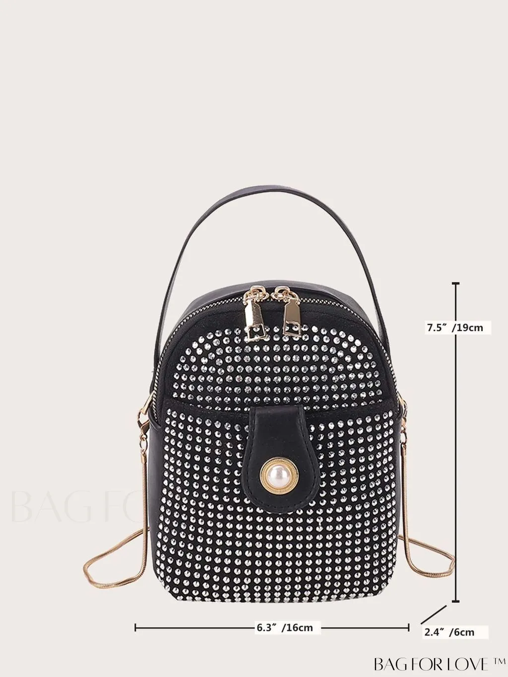 BagForLove - Stylish Large Black Studded Backpack: Perfect for Travel and Casual Wear, Womens PU Leather Fashion Shoulder Bag