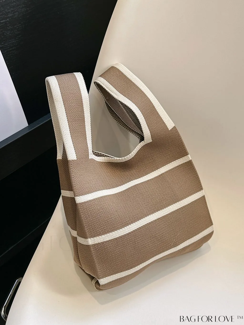 BagForLove - Stylish Mini Crochet Tote Bag with Chic Color Block Pattern