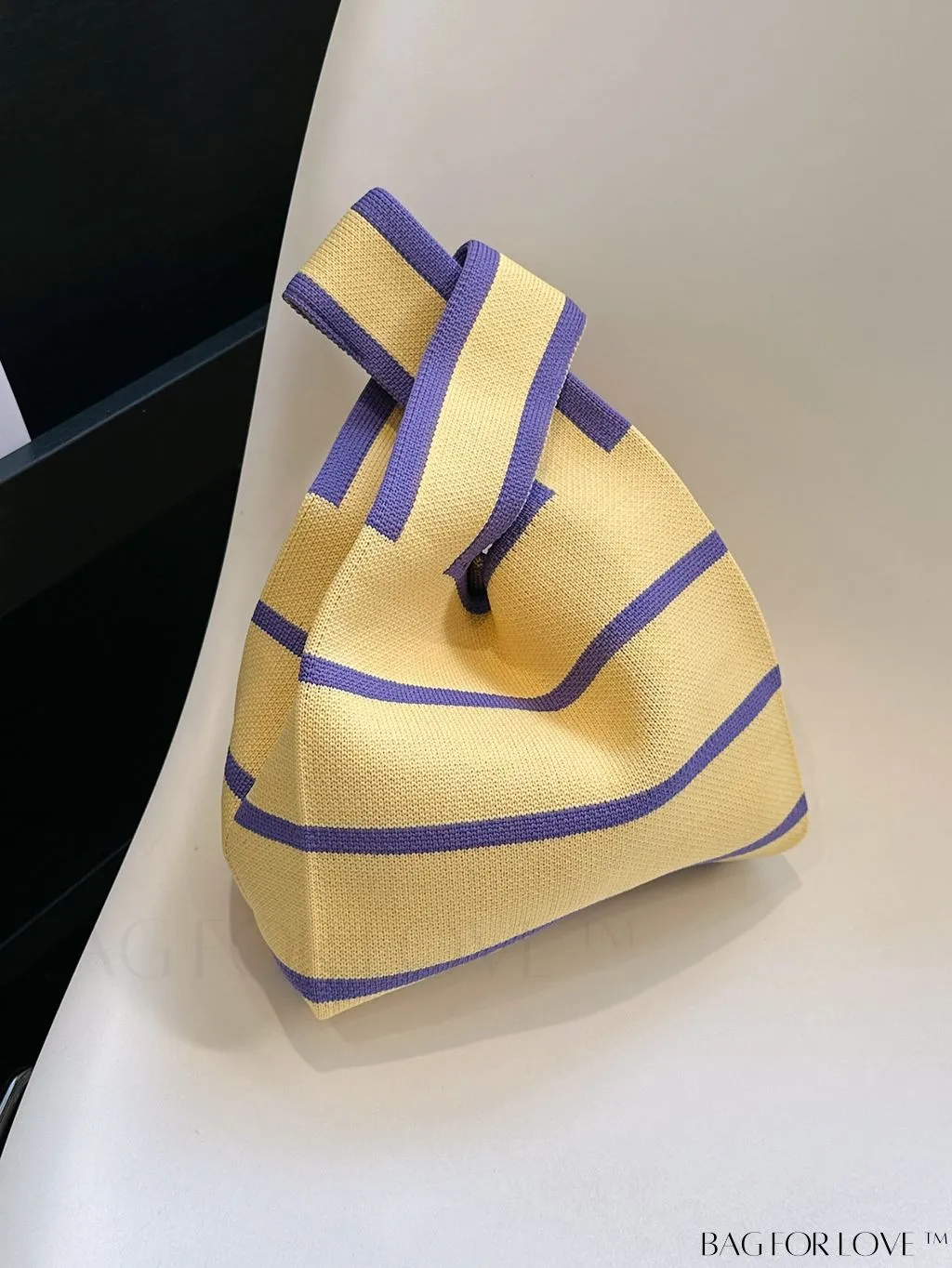 BagForLove - Stylish Mini Crochet Tote Bag with Chic Color Block Pattern