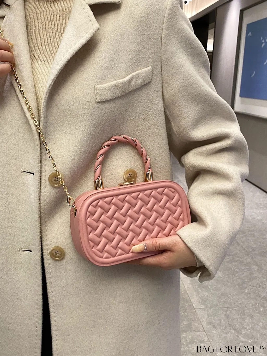 BagForLove - Stylish Mini PU Crossbody Bag featuring Unique Stitching Design