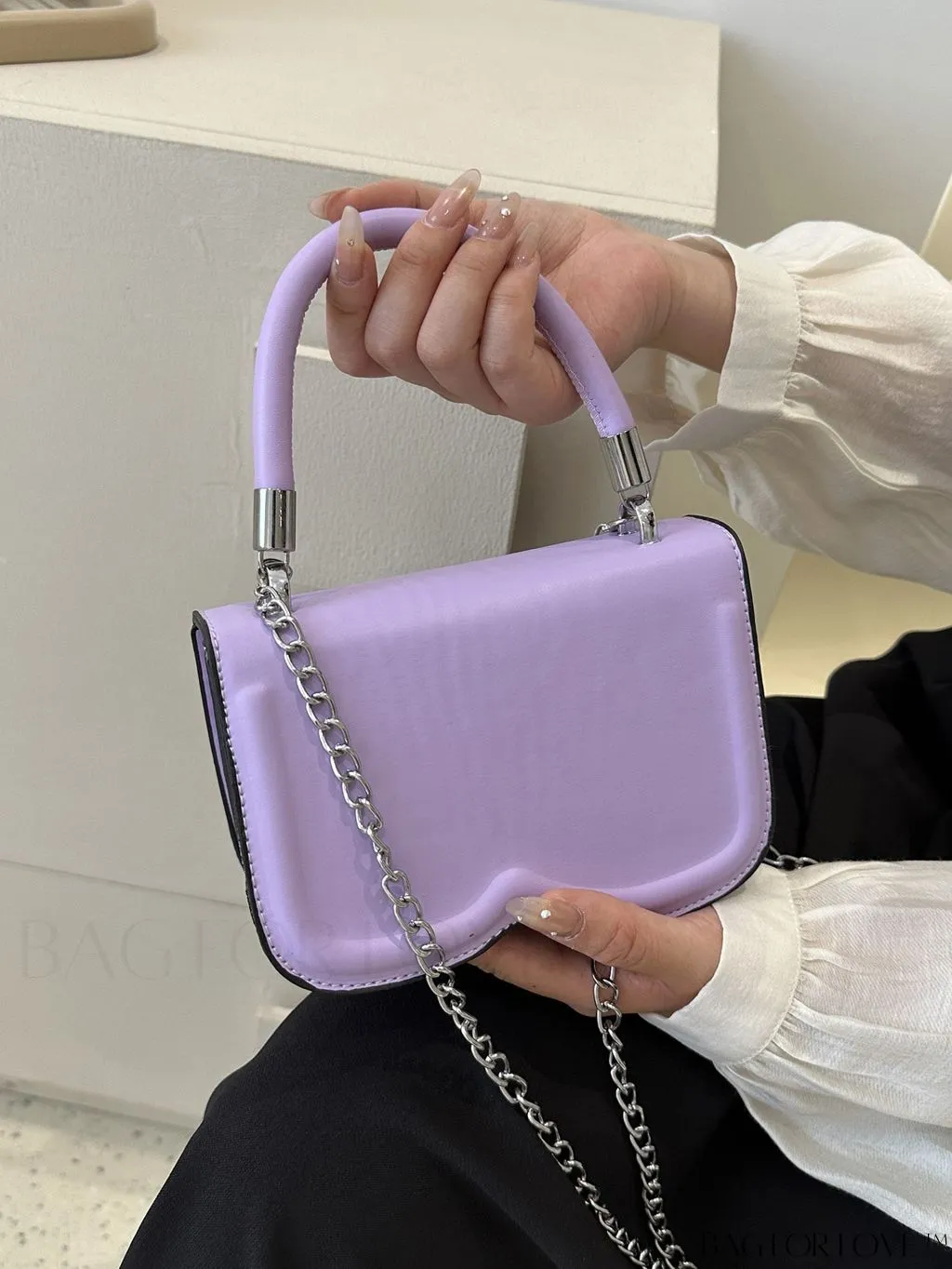 BagForLove - Stylish Solid Retro PU Square Flap Bag - A Fashionable Accessory