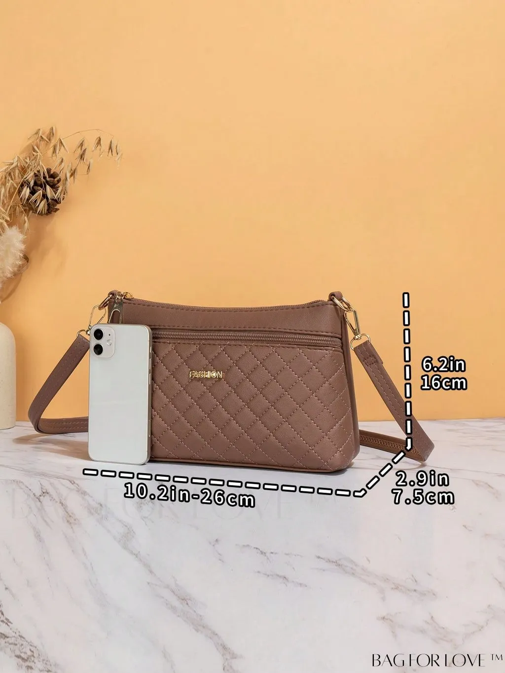 BagForLove - Stylish Square Shoulder Bag with Classy Plaid Pattern