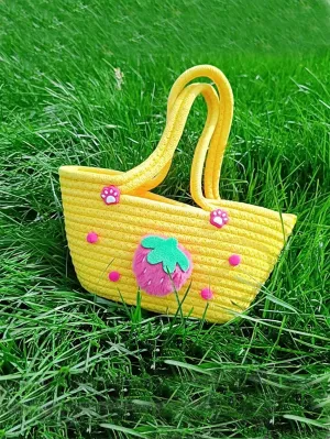 BagForLove - Stylish Strawberry Weave Beach Tote - Trendy and Chic