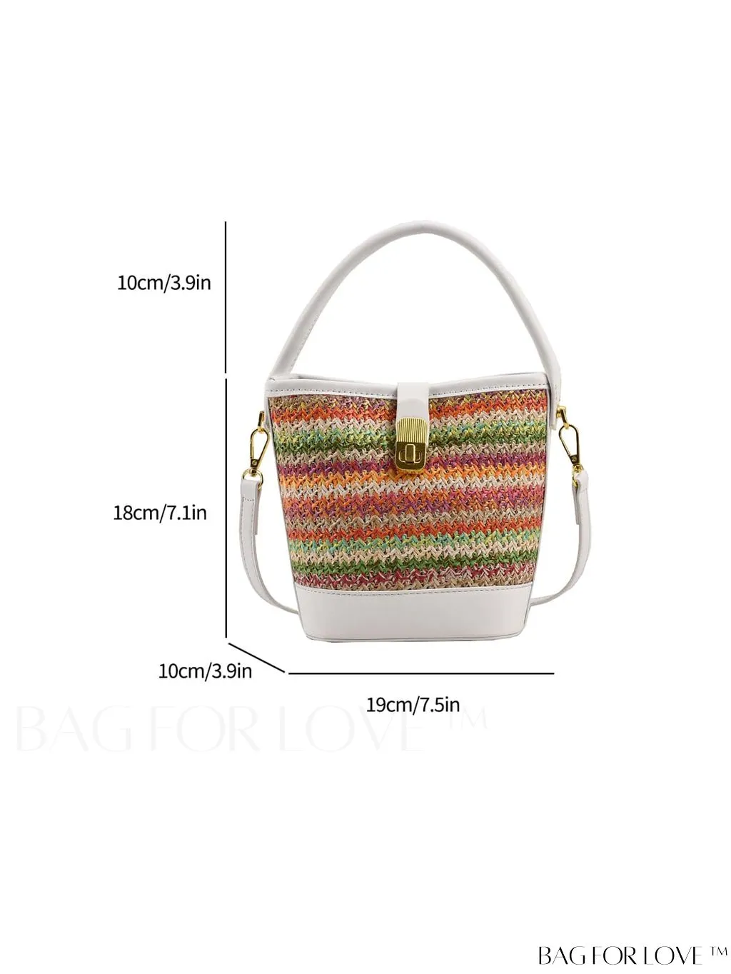 BagForLove - Stylish Summer Vacation Tote Bag: Color-block Woven Design, Spacious and Trendy