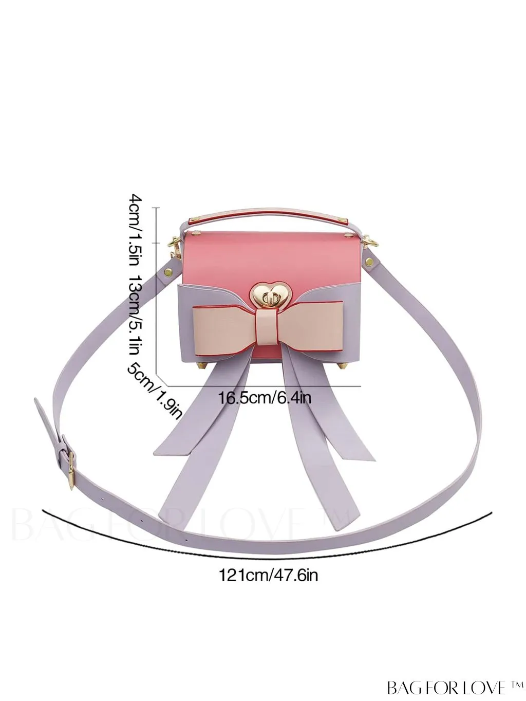 BagForLove - Stylish Twist Lock Handbag with Color Block and Butterfly Knot