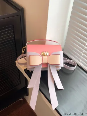 BagForLove - Stylish Twist Lock Handbag with Color Block and Butterfly Knot