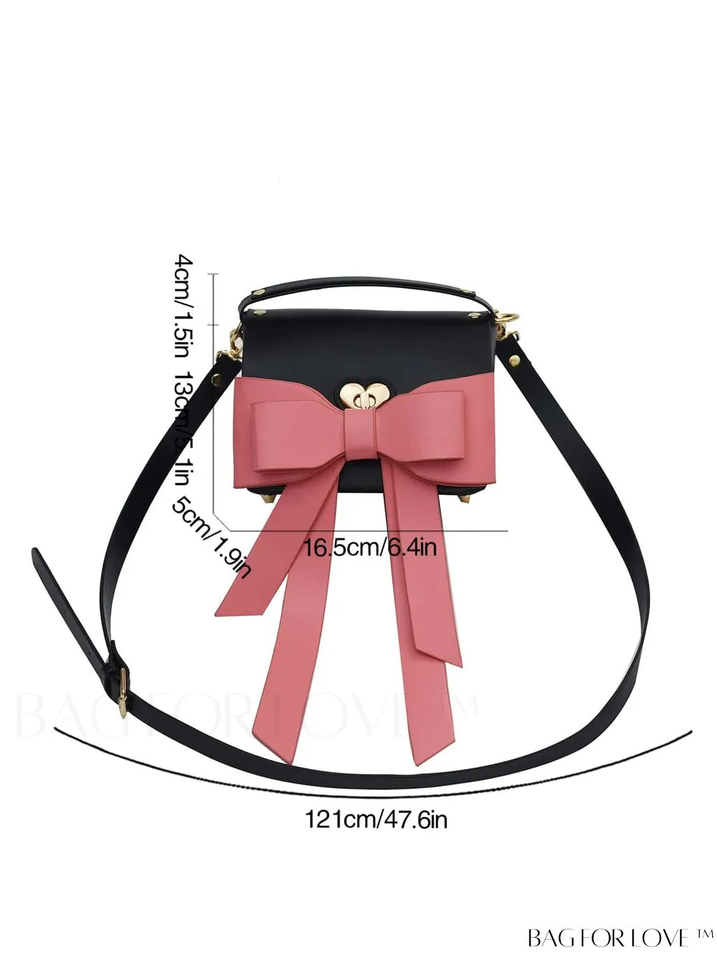BagForLove - Stylish Twist Lock Handbag with Color Block and Butterfly Knot