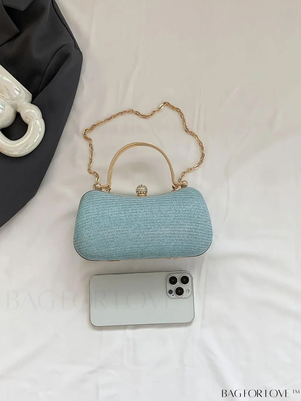 BagForLove - Stylish Womens PU Geometric Top-Handle Clutch Bag