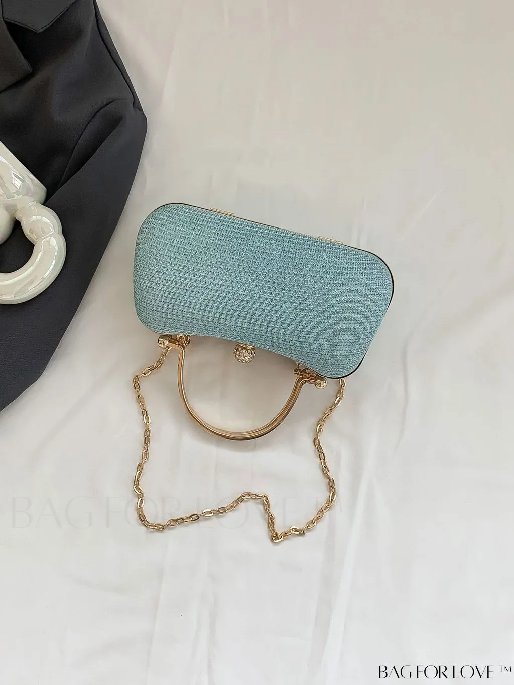 BagForLove - Stylish Womens PU Geometric Top-Handle Clutch Bag