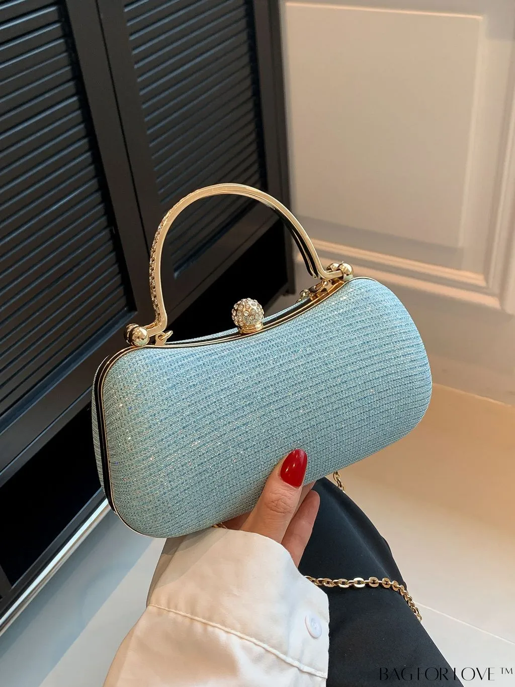 BagForLove - Stylish Womens PU Geometric Top-Handle Clutch Bag