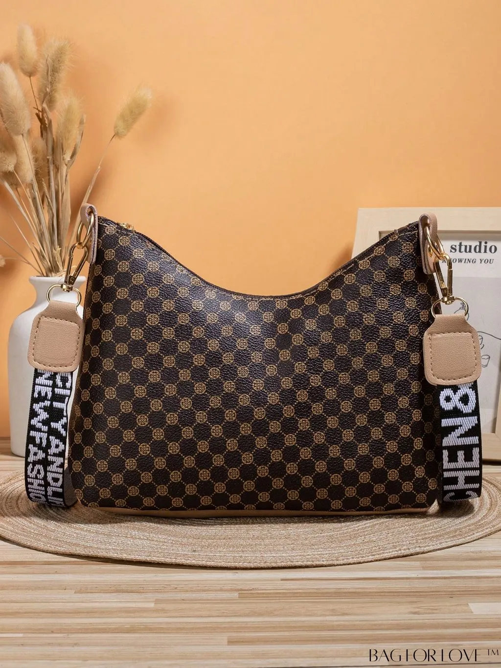 BagForLove - Tape Weave Print Bucket Crossbody Bag