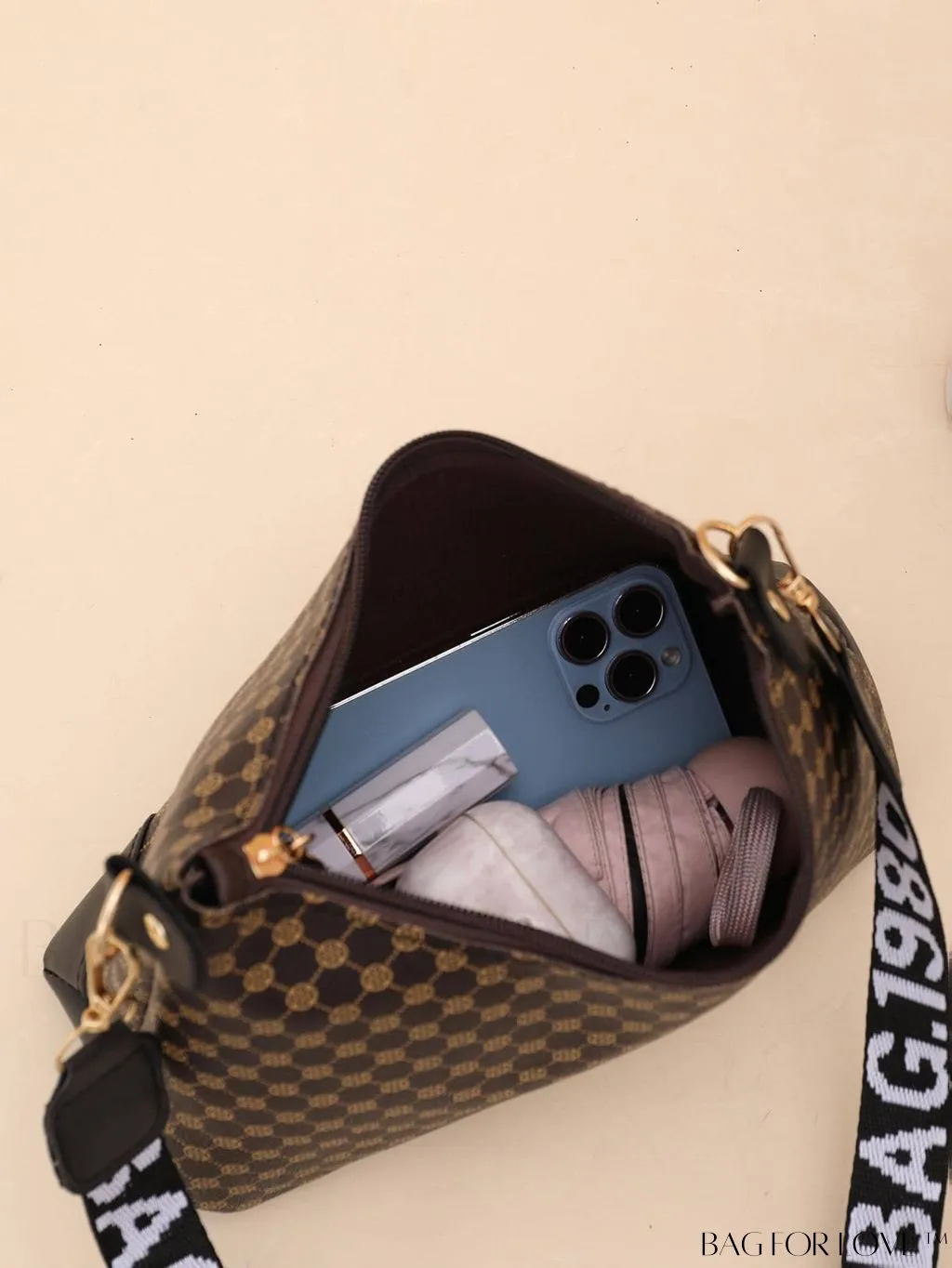 BagForLove - Tape Weave Print Bucket Crossbody Bag