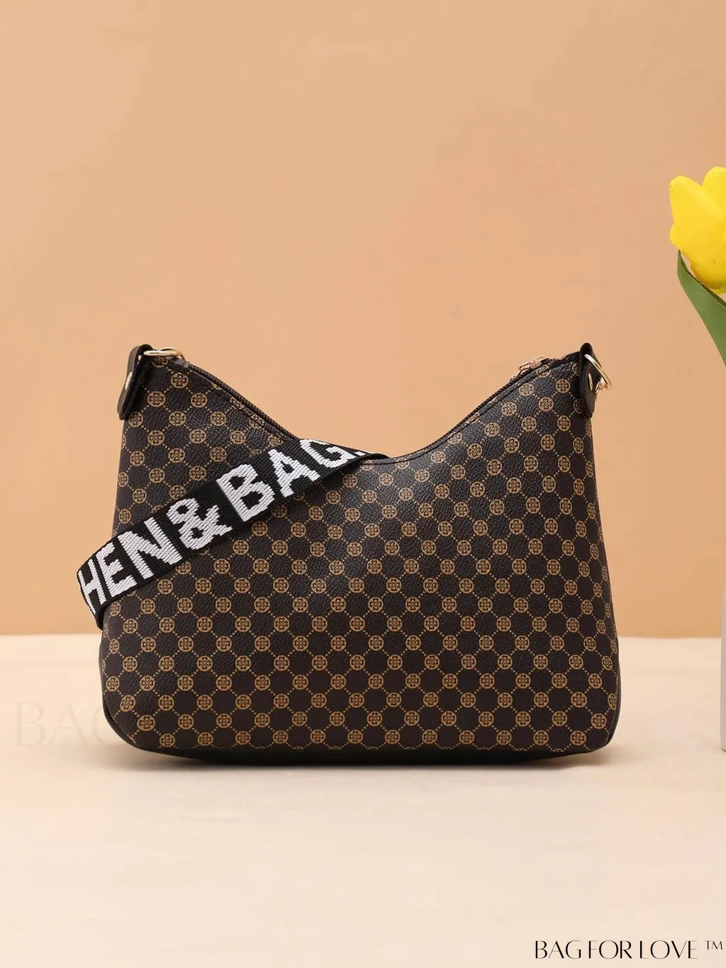 BagForLove - Tape Weave Print Bucket Crossbody Bag