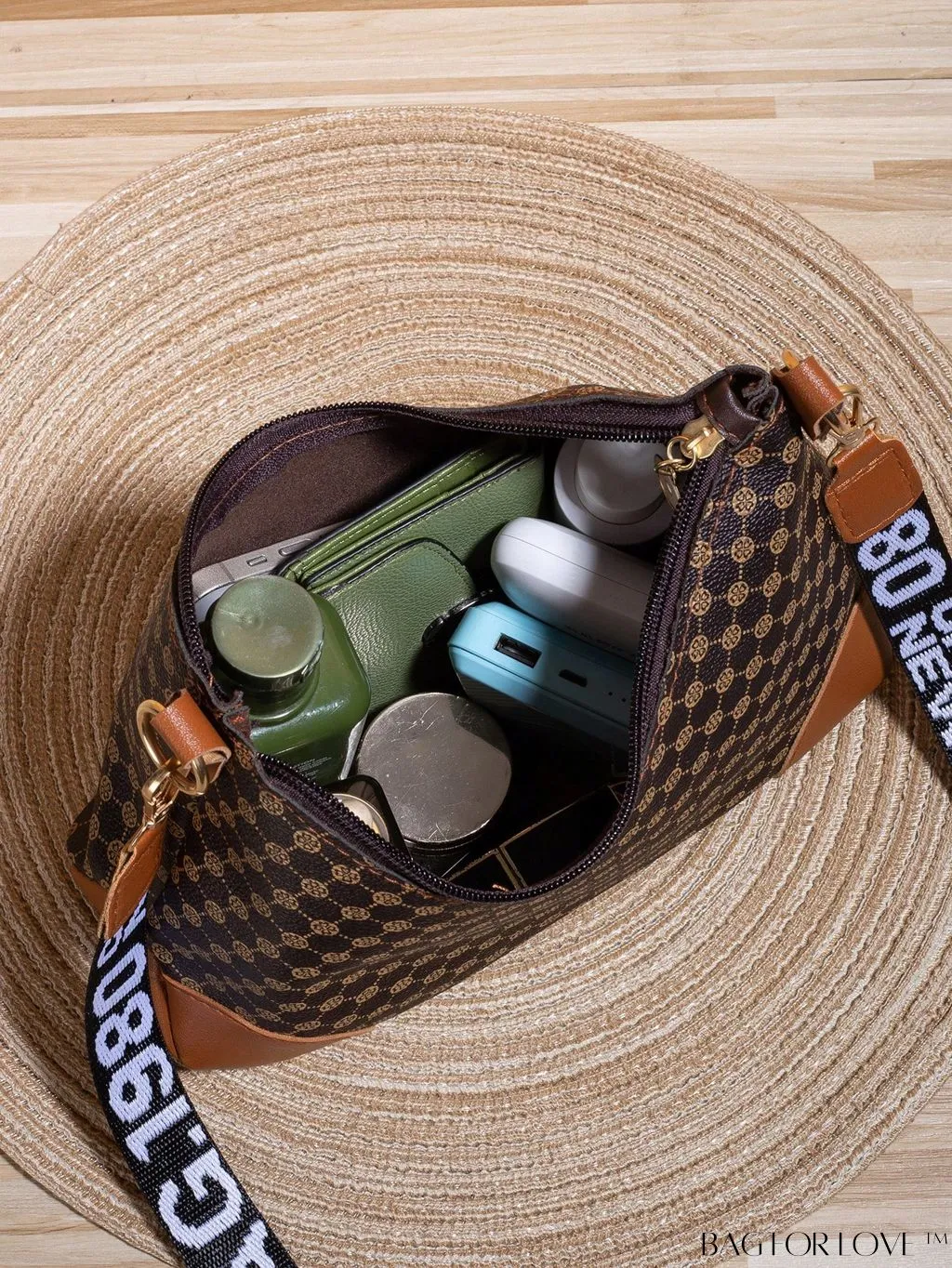 BagForLove - Tape Weave Print Bucket Crossbody Bag