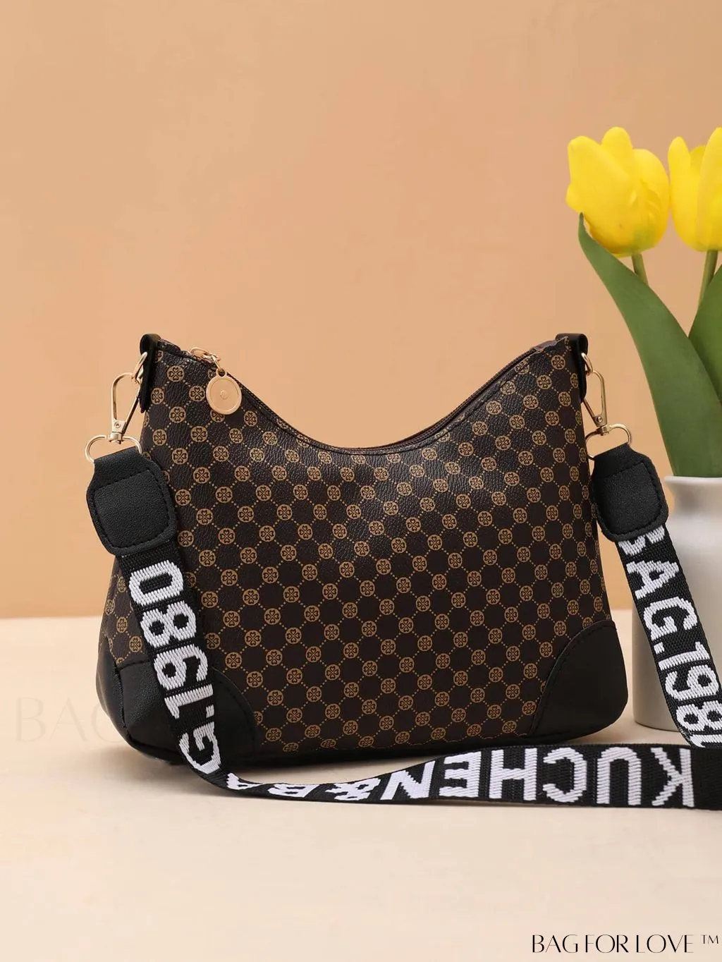 BagForLove - Tape Weave Print Bucket Crossbody Bag