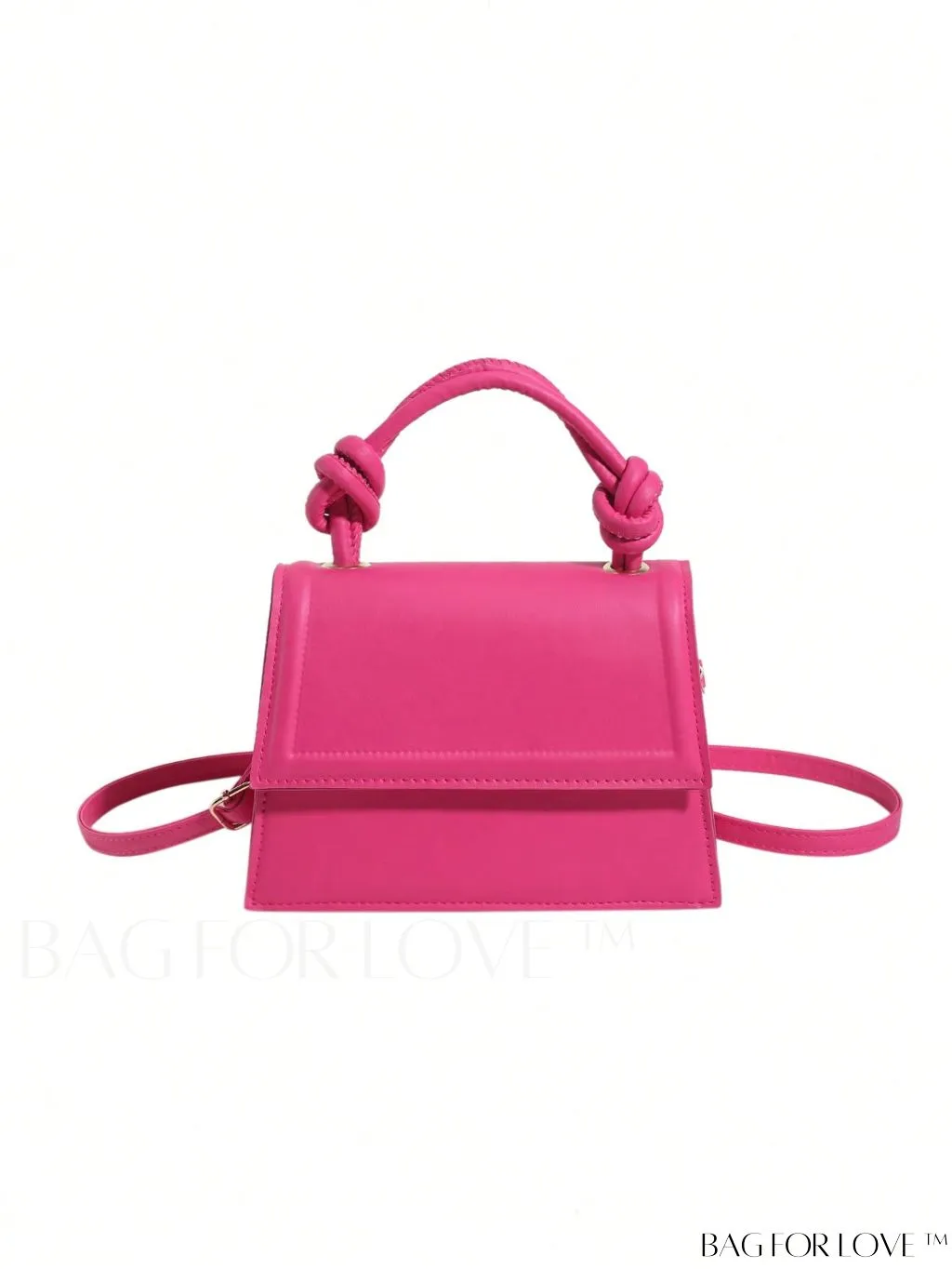 BagForLove - Versatile Adjustable-Strap Mini Square Bag in Black with Flap Cover - PU Material