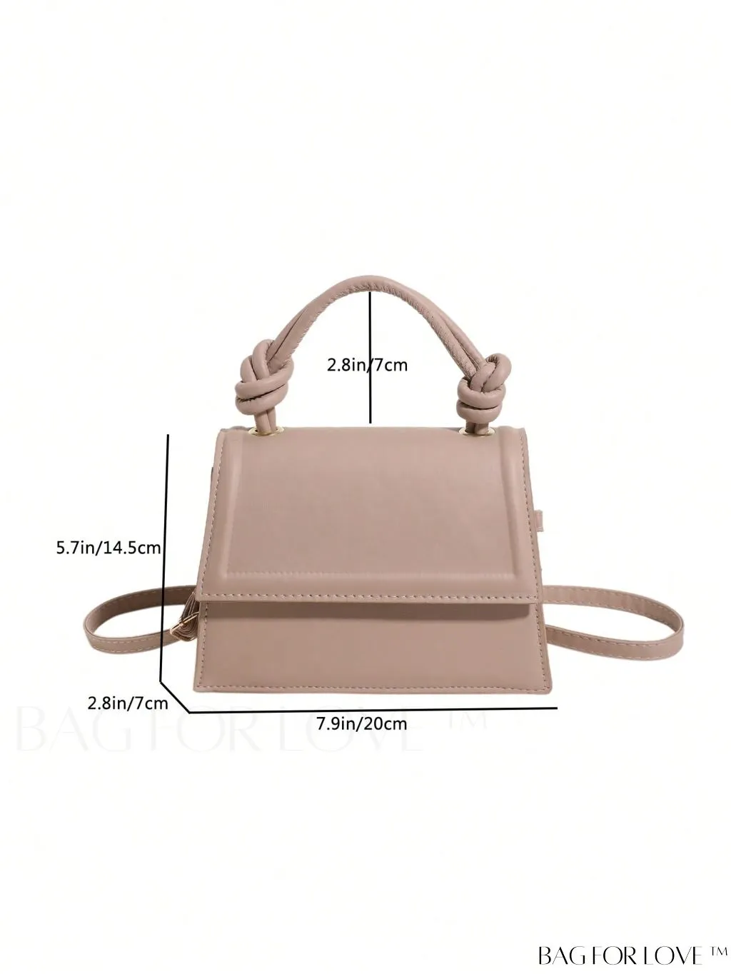 BagForLove - Versatile Adjustable-Strap Mini Square Bag in Black with Flap Cover - PU Material