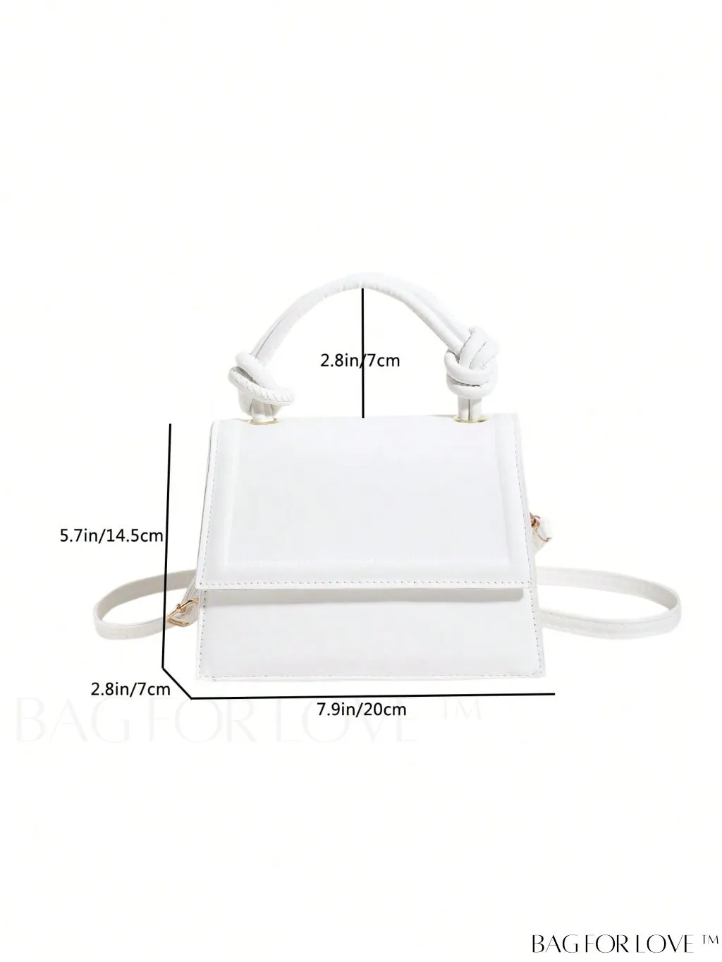 BagForLove - Versatile Adjustable-Strap Mini Square Bag in Black with Flap Cover - PU Material