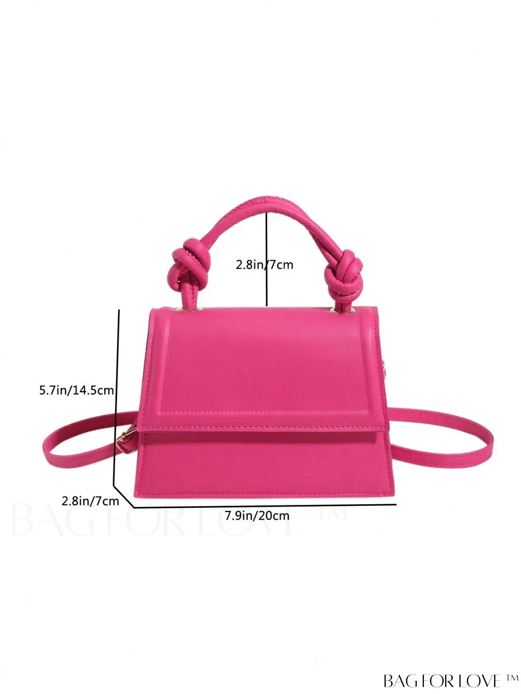 BagForLove - Versatile Adjustable-Strap Mini Square Bag in Black with Flap Cover - PU Material