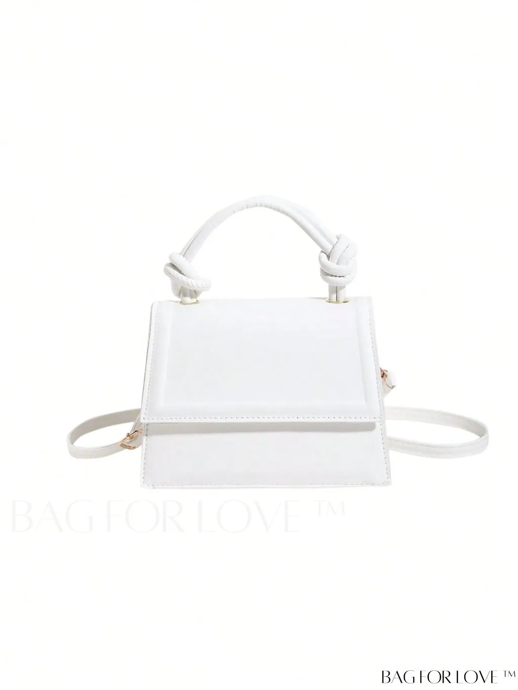 BagForLove - Versatile Adjustable-Strap Mini Square Bag in Black with Flap Cover - PU Material